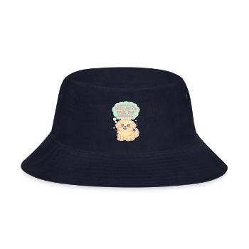 Kawaii Dog Bark Feed Me Threat - Bucket Hat - navy - Front
