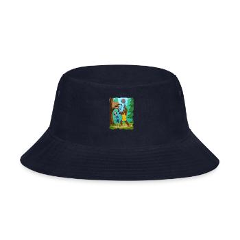 Cryptid Basketball - Bigfoot vs Alien - Cryptid - Bucket Hat - navy - Front