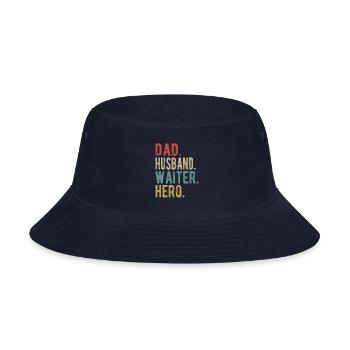 Waiter Dad Husband Hero - Bucket Hat - navy - Front
