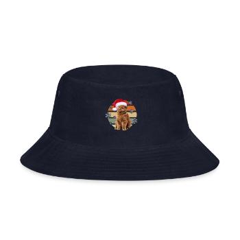 Santa Hat Shorthair Cat Cute Feline Animal - Bucket Hat - navy - Front