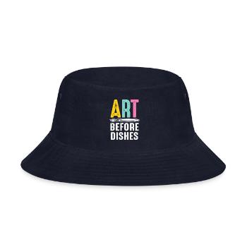 Art Before Dishes Brush Painter and Creator - Bucket Hat - navy - Front