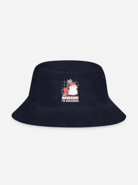 Beware I m Dangerous Bunny - Bucket Hat - navy