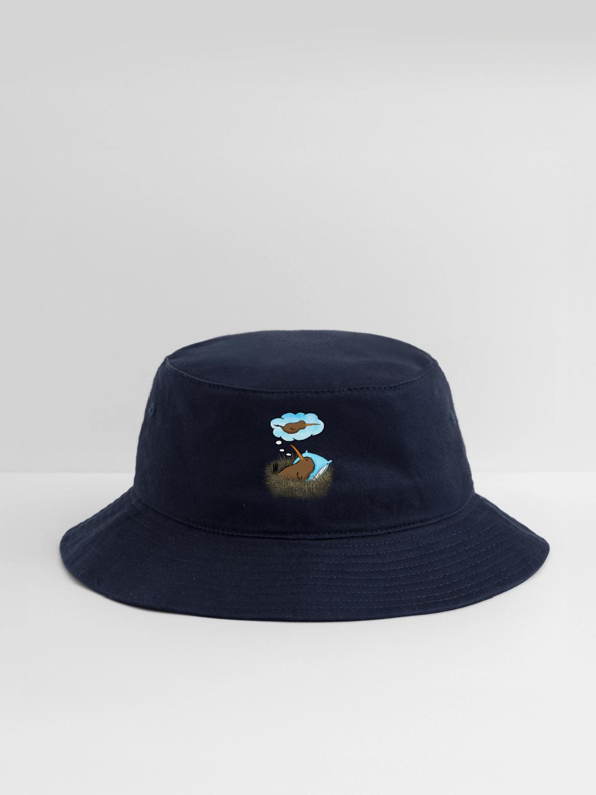 Kiwi Bird Dreaming - Bucket Hat - navy - Front