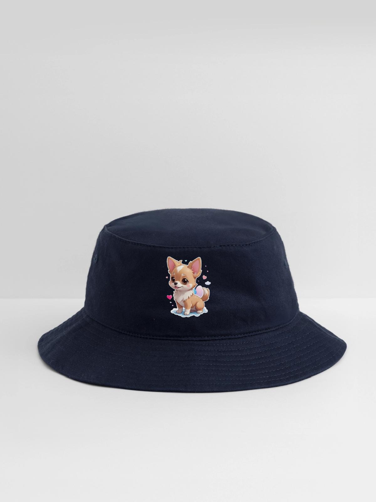 Charming Chihuahua Chic - Bucket Hat - navy - Front