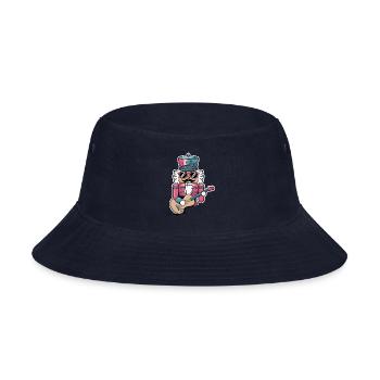 Nutcracker Playing Guitar - Bucket Hat - navy - Front