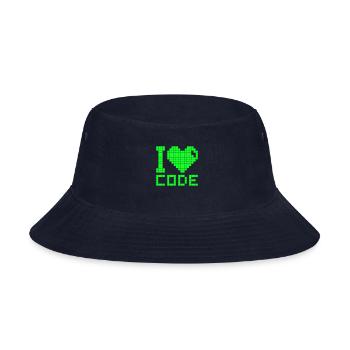 I Love Code Mono - Bucket Hat - navy - Front