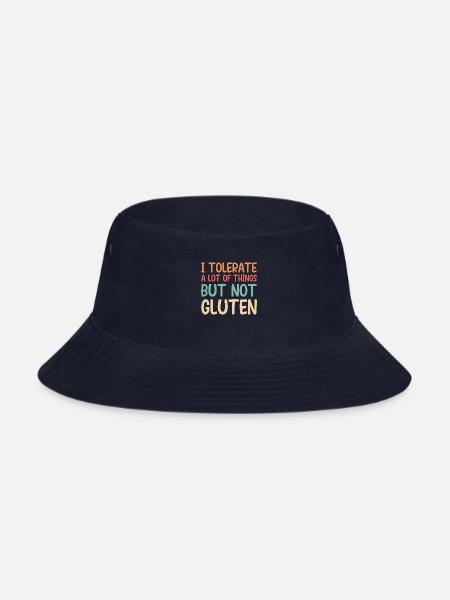 I Tolerate A Lot Of Things But Not Gluten - Bucket Hat - navy