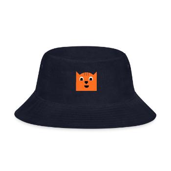 Orange Kitty Cat - Bucket Hat - navy - Front