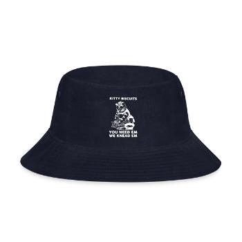 Kitty Biscuits You Need Em We Knead Em Funny Cat - Bucket Hat - navy - Front