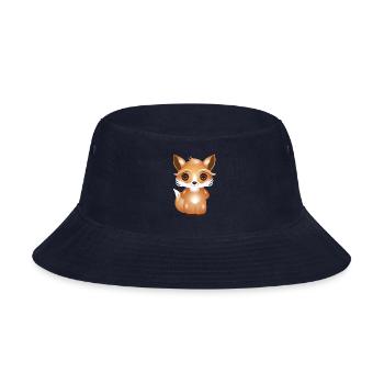 cute fox in kawaii comic style - Bucket Hat - navy - Front