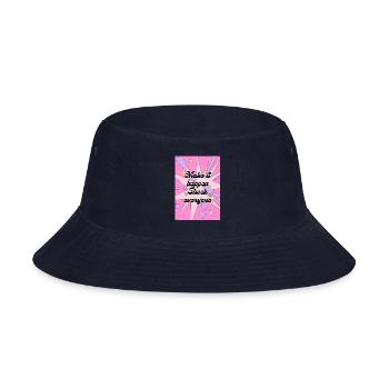 Blue Gradient Minimal Motivational Quotes Poster - Bucket Hat - navy - Front