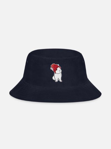 Winter Bunny - Bucket Hat - navy