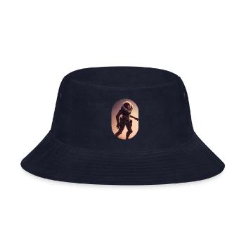 Astronaut Monkey Discovering Planet Mars 1 1 - Bucket Hat - navy - Front