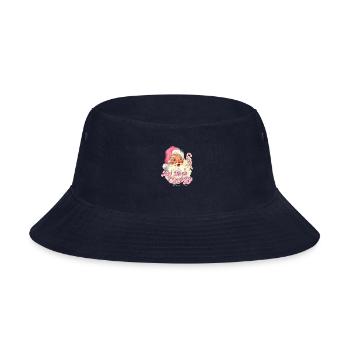 Retro Groovy Big Nick Santa Energy Pink Santa - Bucket Hat - navy - Front