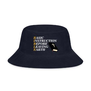 Basic Instruction Before Leaving Earth For Christi - Bucket Hat - navy - Front