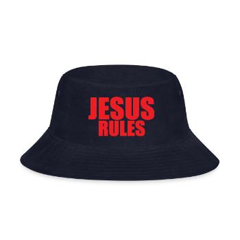 Jesus Rules - Bucket Hat - navy - Front