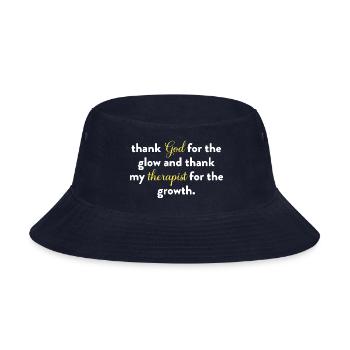 Thank God For The Glow And Thank My Therapist - Bucket Hat - navy - Front