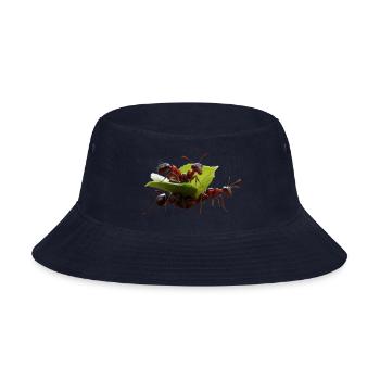 a_group_of_ants_working - Bucket Hat - navy - Front