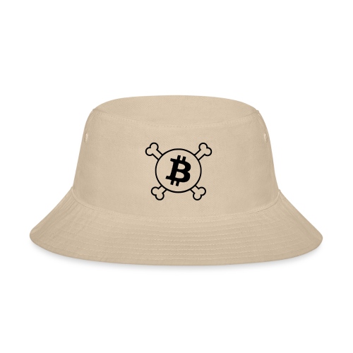 btc pirateflag jolly roger bitcoin pirate flag - Bucket Hat