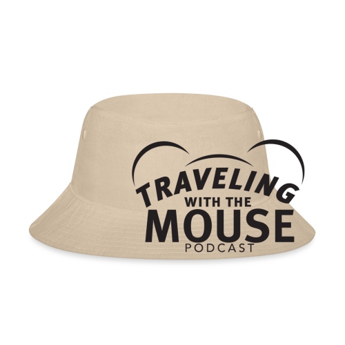 TravelingWithTheMouse logo transparent blk LG Crop - Bucket Hat