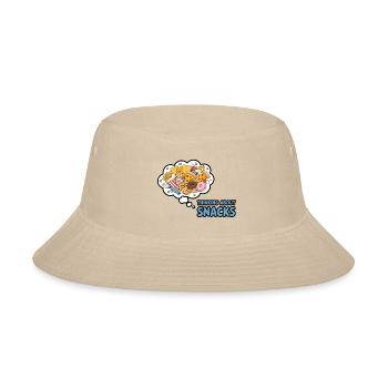 Thinking About Snacks – Funny Foodie Design - Bucket Hat - cream - Front