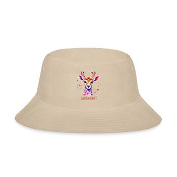 Colorful Dotty Deer Design - Bucket Hat - cream - Front