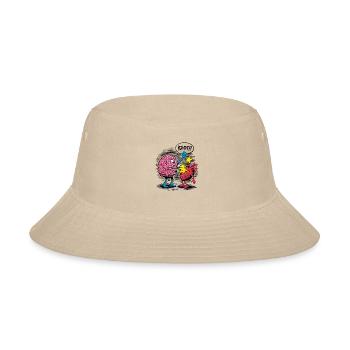 Funny Brain vs Heart Comic Style for a Lover - Bucket Hat - cream - Front