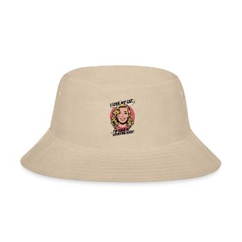 Retro Comic Style I Love My Cat Cat Scratcher - Bucket Hat - cream - Front
