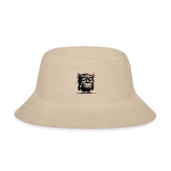 Morning Grouch Owl With Feathers And Style - Bucket Hat - cream - Front
