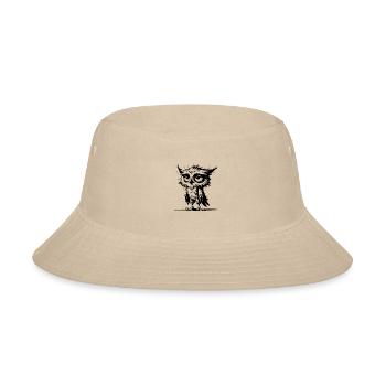Sleepy Owl And Grumpy Night Watchman - Bucket Hat - cream - Front