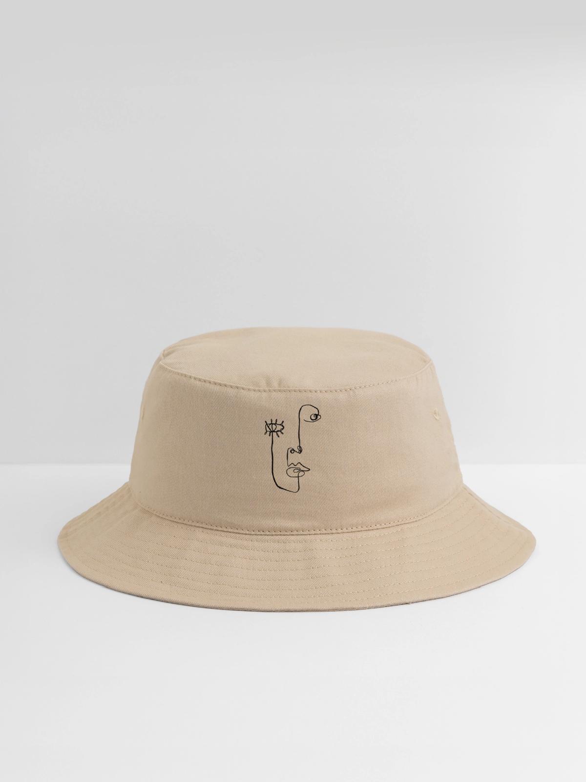 Face Line - Bucket Hat - cream - Front