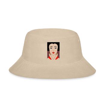 Face of a youngJapanese lady in traditional attire - Bucket Hat - cream - Front