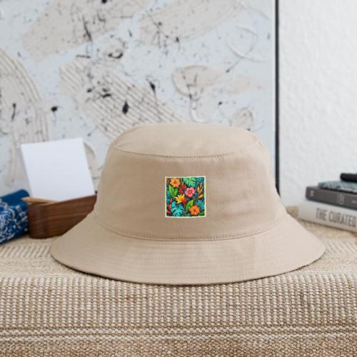 Vibrant Tropical Jungle Bloom Art - Bucket Hat