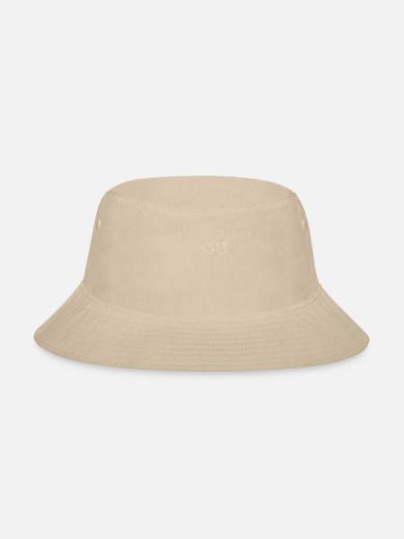 German Shepherd and Husky Face Line T Shirt - Bucket Hat - cream