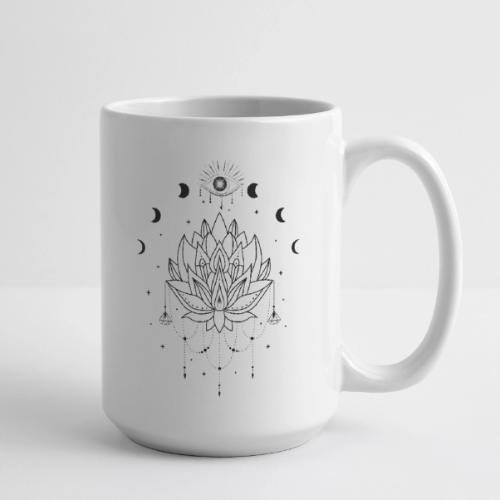 Third Eye Black Lotus Flower - Moon Cycle Design - Coffee/Tea Mug 15 oz