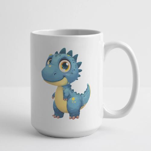 Smiling Blue and Yellow Baby Dinosaur - Coffee/Tea Mug 15 oz