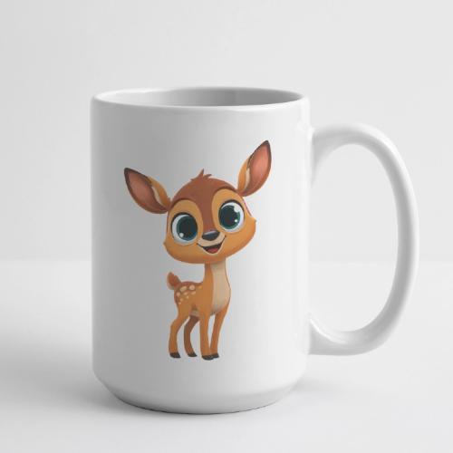 Cute Cartoon Deer with Joyful Big Eyes - Coffee/Tea Mug 15 oz