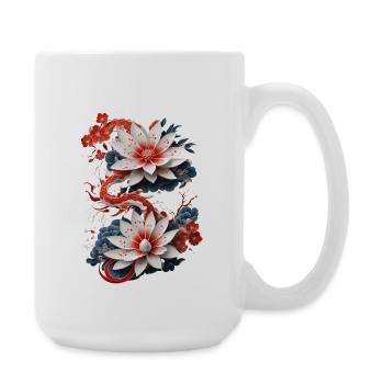 Japanese Flower Art GD - Coffee/Tea Mug 15 oz - white - Right