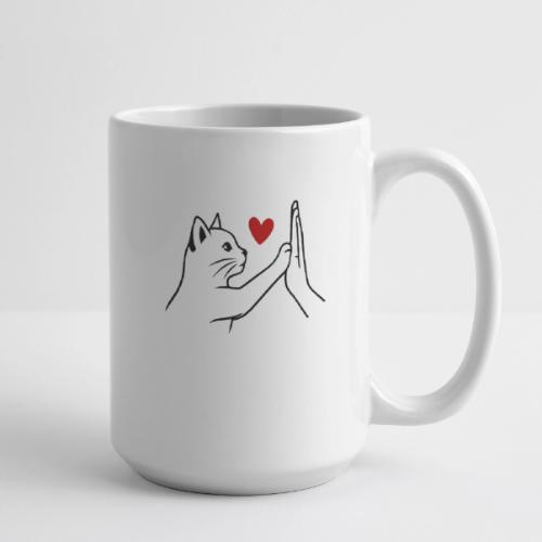 Cat Lover High-Five T-Shirt - Coffee/Tea Mug 15 oz