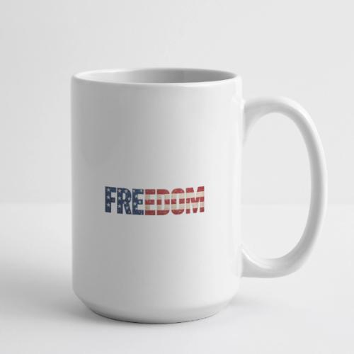 Freedom American Flag Distressed Patriotic Shirt - Coffee/Tea Mug 15 oz