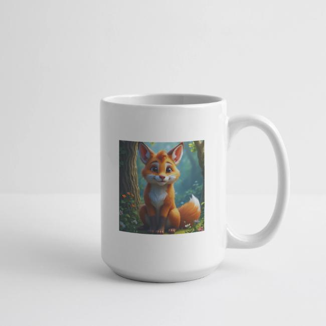 Magical fantasy fox in enchanted forest scene