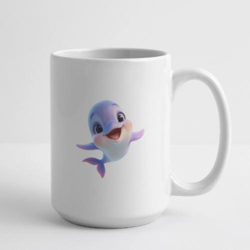 Purple-White Smiling Baby Dolphin - Coffee/Tea Mug 15 oz