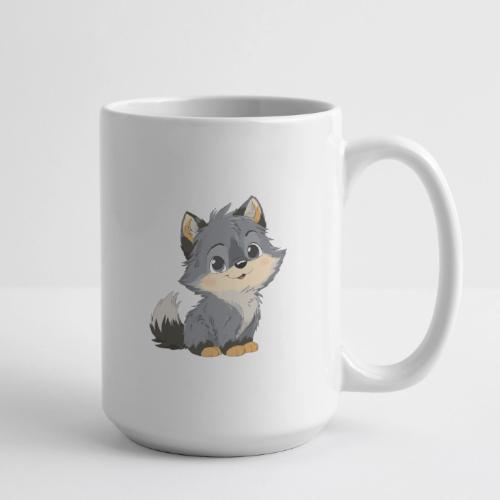 Cute Cartoon Baby Wolf with Innocent Eyes - Coffee/Tea Mug 15 oz