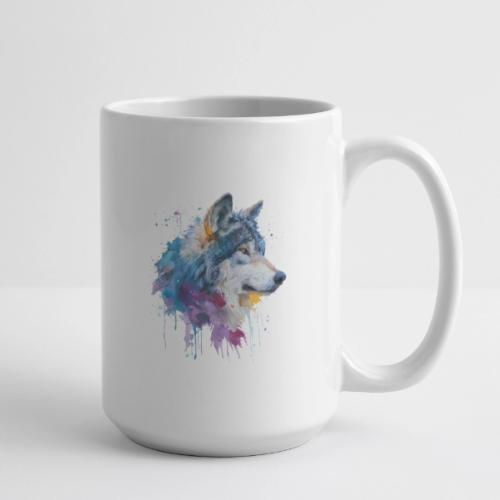 Splash-Art Wolf Head - Coffee/Tea Mug 15 oz