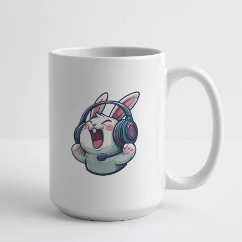 Gamer Bunny Headset Cartoon Design - Coffee/Tea Mug 15 oz