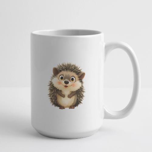 Smiling Cartoon Hedgehog with Joyful Expression - Coffee/Tea Mug 15 oz