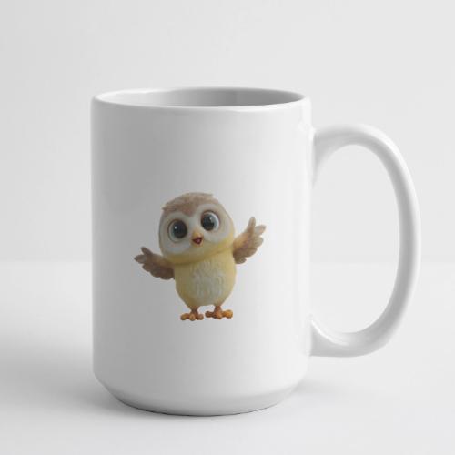 Cute Cartoon Baby Owl with Wings Open - Coffee/Tea Mug 15 oz