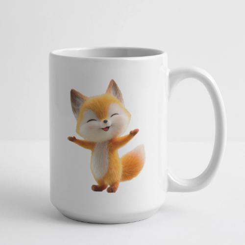 Cute 3D Cartoon Fox Standing Arms Up - Coffee/Tea Mug 15 oz