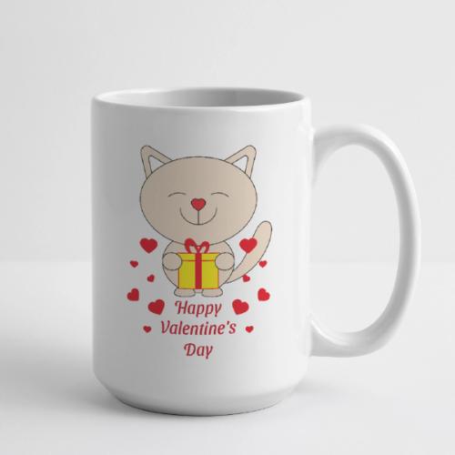 Valentine Cat Coffee Mug - Coffee/Tea Mug 15 oz