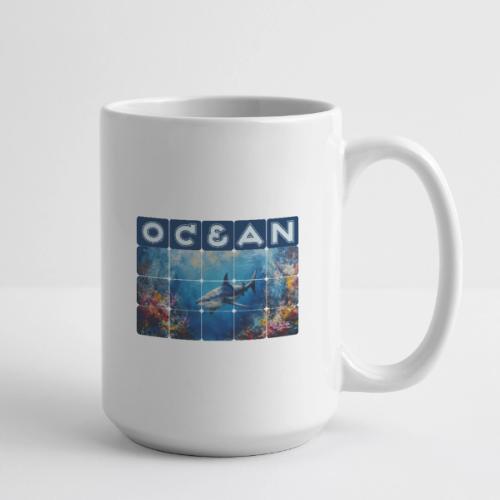 Ocean: Synthwave Shark - Coffee/Tea Mug 15 oz